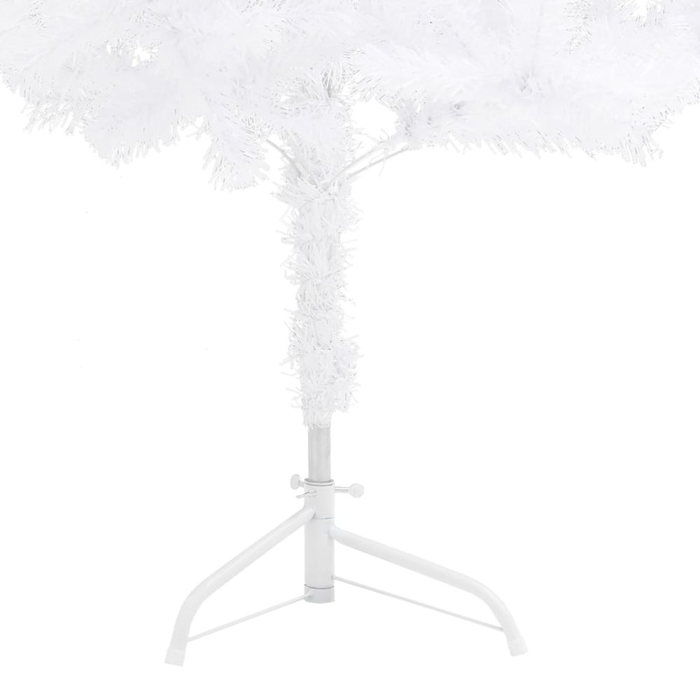 vidaXL Corner Artificial Christmas Tree LEDs&Ball Set White 59.1" PVC, 3077948. Picture 4