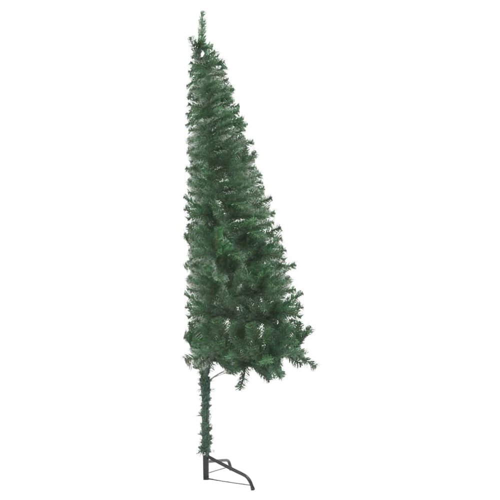 vidaXL Corner Artificial Christmas Tree LEDs&Ball Set Green 59.1" PVC, 3077953. Picture 2
