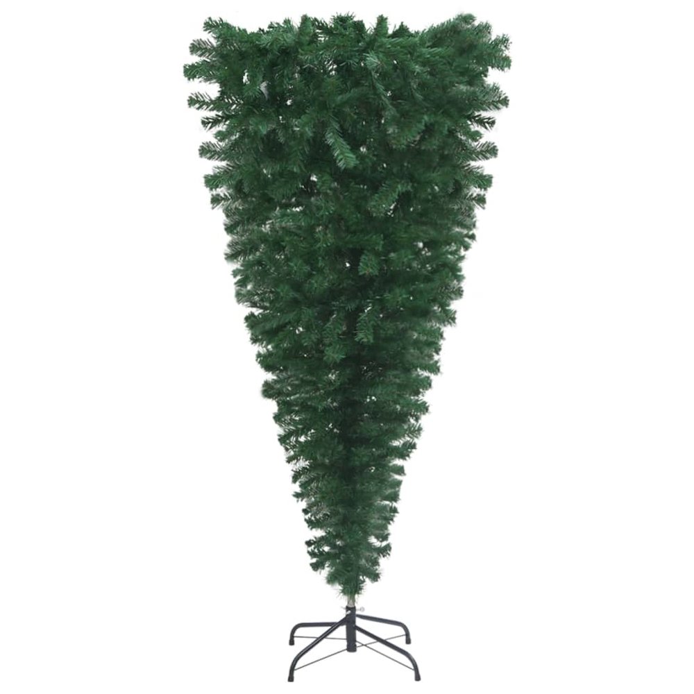vidaXL Upside-down Artificial Christmas Tree with LEDs&Ball Set 59.1", 3078015. Picture 3