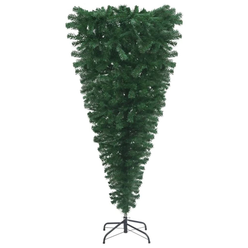 vidaXL Upside-down Artificial Christmas Tree with LEDs&Ball Set 59.1", 3078056. Picture 4
