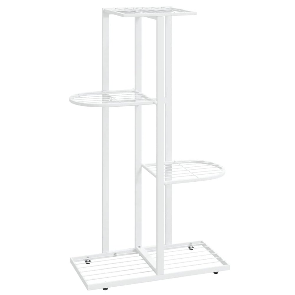 Plant Stand White Metal Medium Shelving Plant Stand. Picture 2