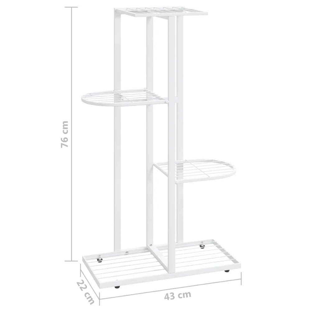 Plant Stand White Metal Medium Shelving Plant Stand. Picture 7