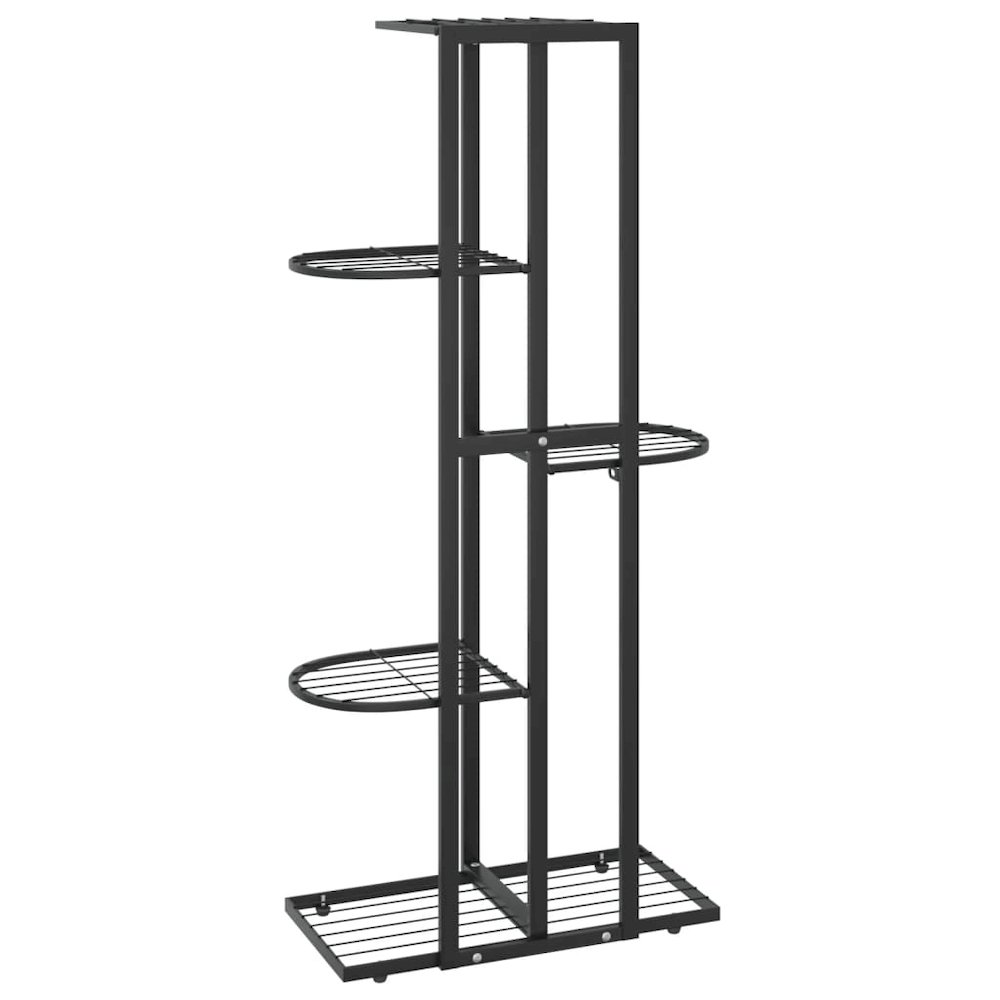 5-Floor Flower Stand 16.9"x8.7"x38.6" Black Metal. Picture 5