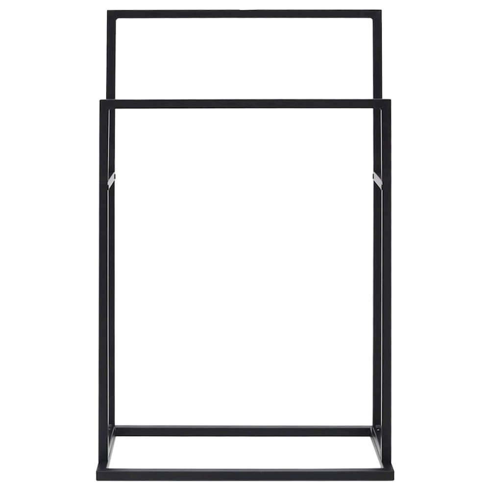 Towel Rack Black Iron 18.9 x 9.4 x 30.9 in Towel Rack. Picture 3