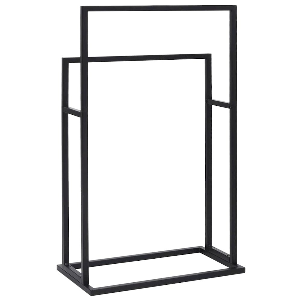 Towel Rack Black Iron 18.9 x 9.4 x 30.9 in Towel Rack. Picture 5