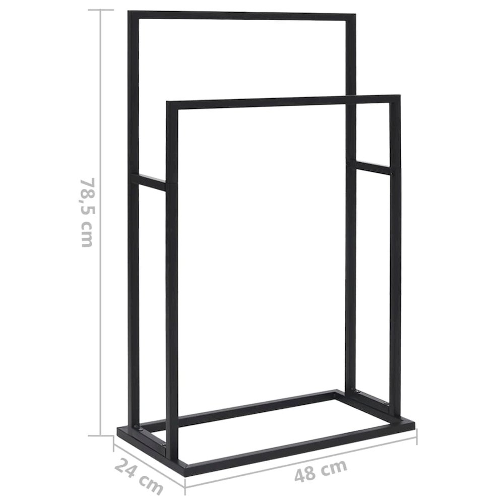 Towel Rack Black Iron 18.9 x 9.4 x 30.9 in Towel Rack. Picture 7