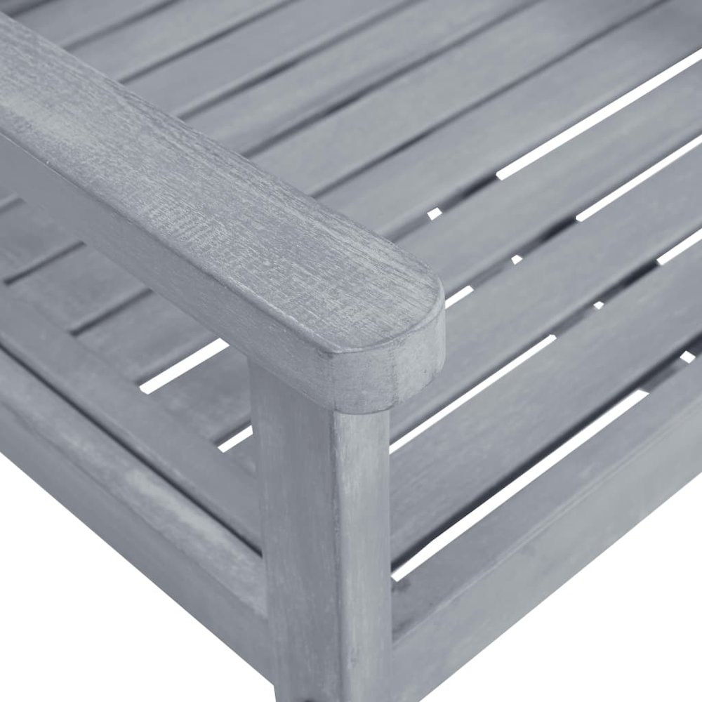 Garden Chair Set of 6 Grey Solid Acacia wood Medium Durable. Picture 8