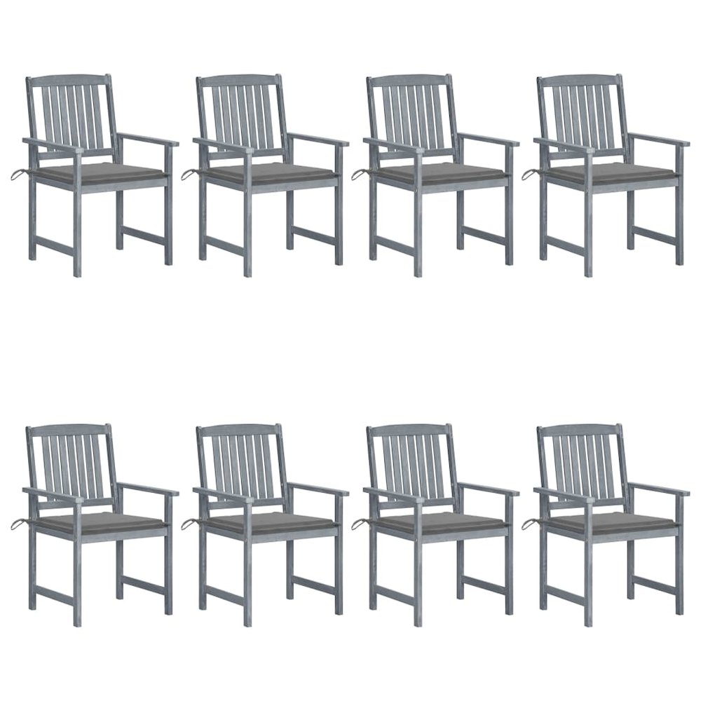 Garden Chair Set of 8 Grey. Picture 1