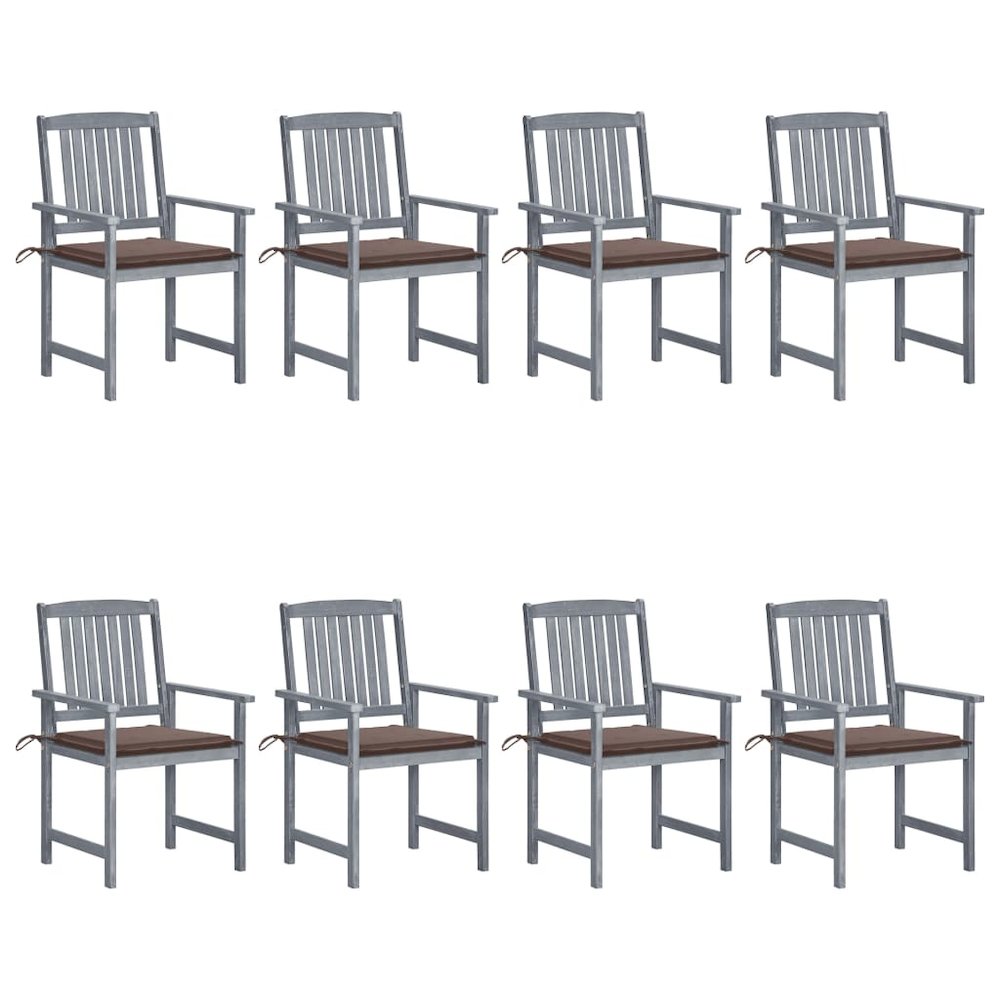 Patio Chair Set of 8 Gray. Picture 1