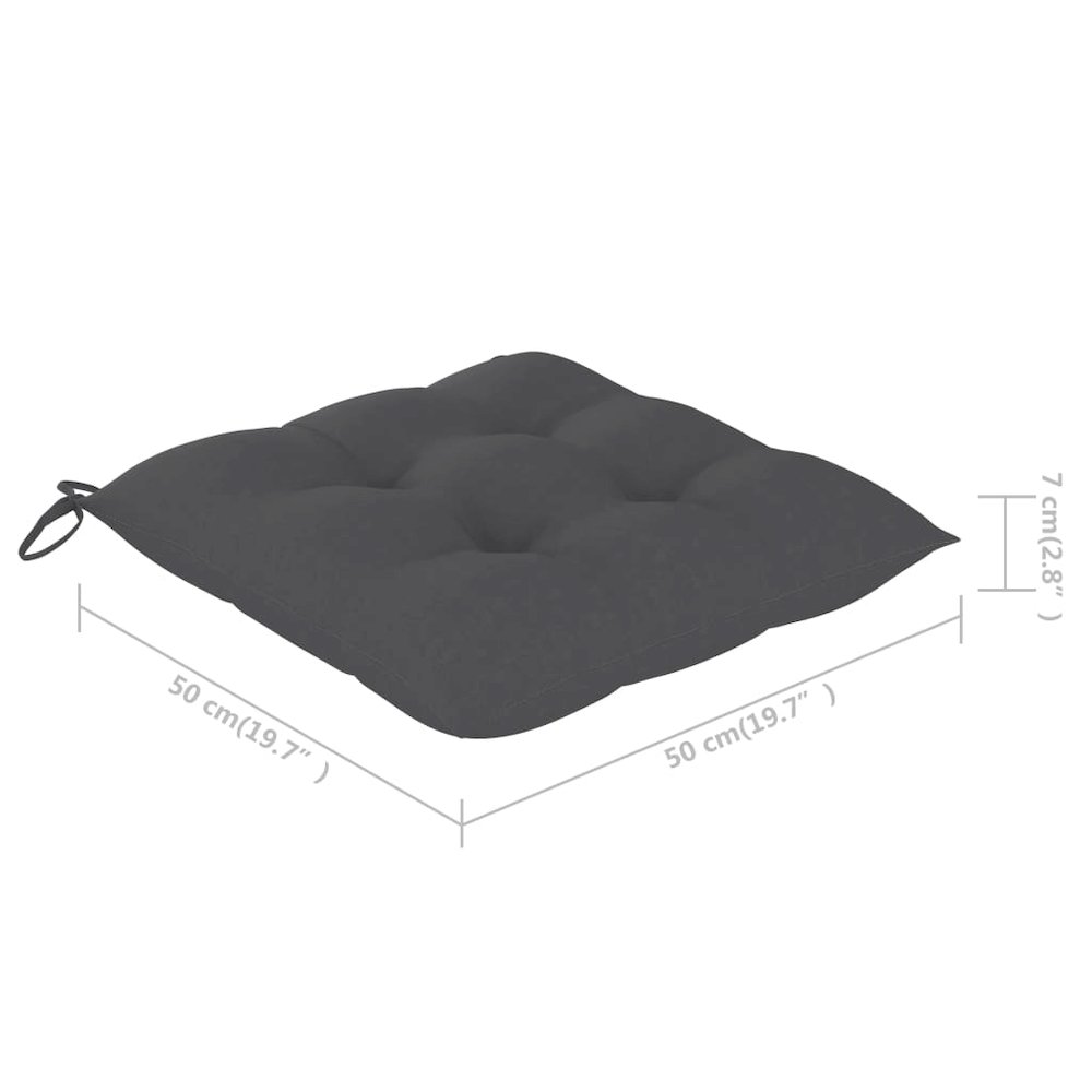 Outdoor Chair Set of 4 Anthracite cushion, Natural wood. Picture 7