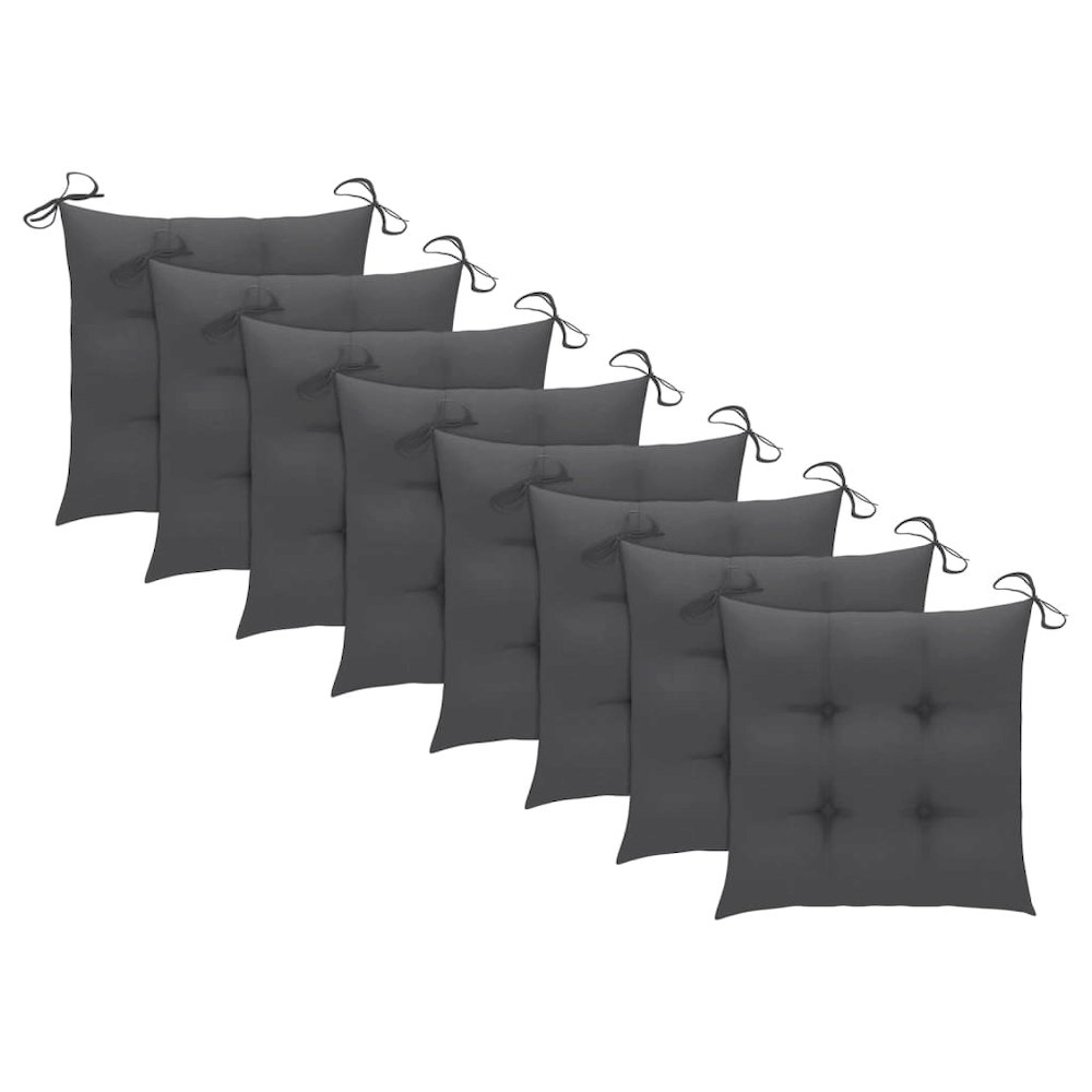 Outdoor Chair Set of 8 Anthracite Solid Acacia Wood Standard. Picture 4