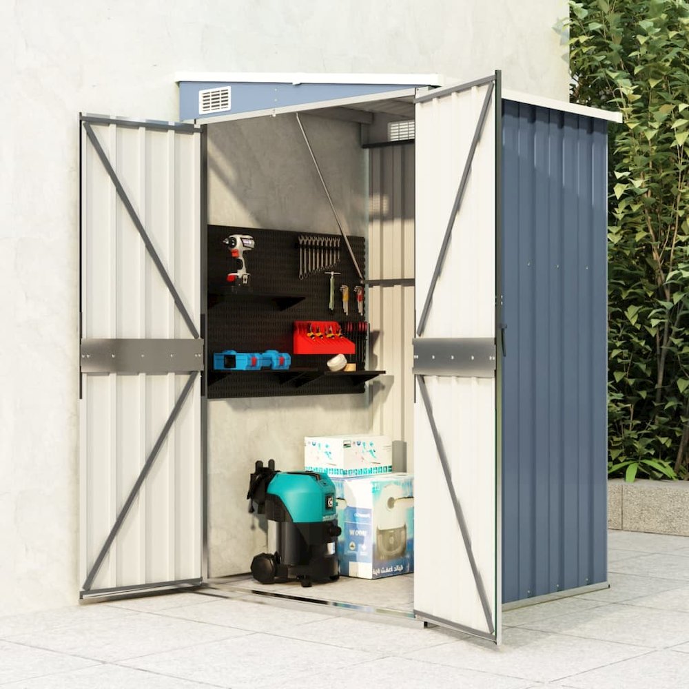 Garden Shed Grey Galvanized steel, metal Medium Storage. Picture 1