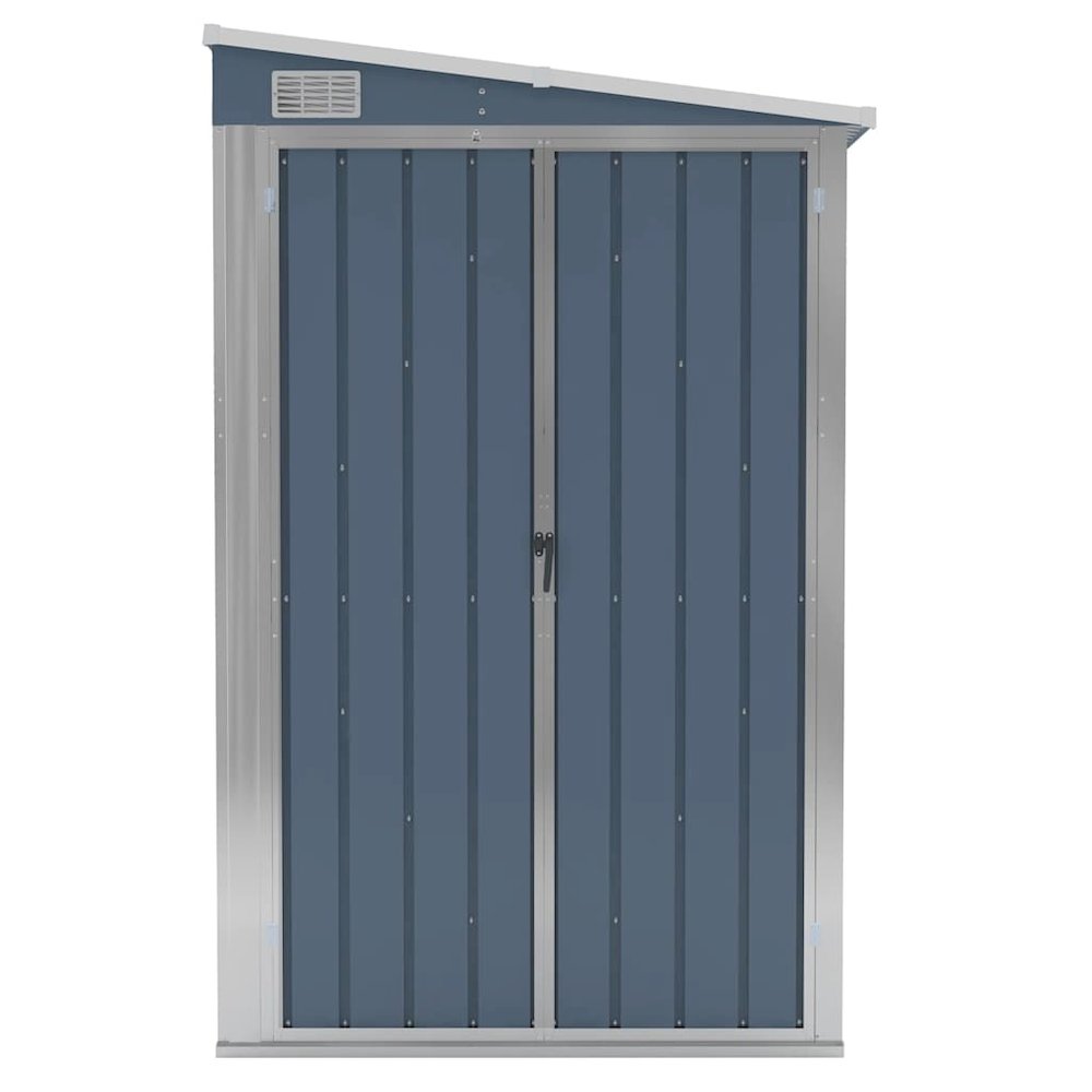 Garden Shed Grey Galvanized Steel Large Garden Shed Rectangular. Picture 3