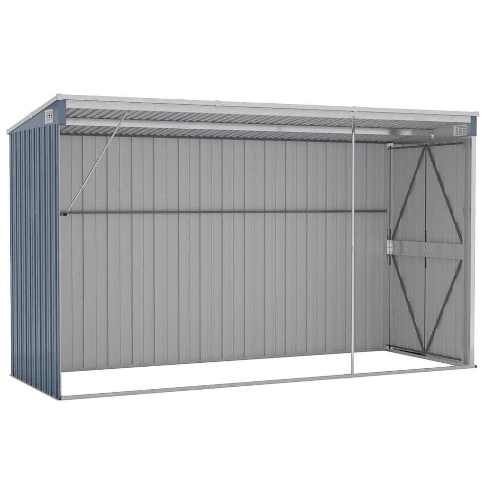 Garden Shed Grey Galvanized Steel Large Garden Shed Rectangular. Picture 7