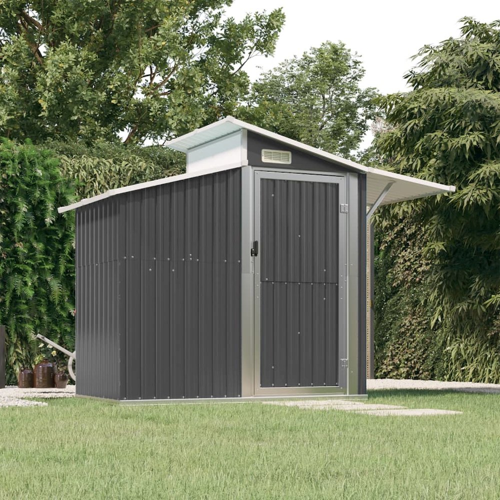Garden Shed Anthracite Galvanized Steel, PC board Large. Picture 1