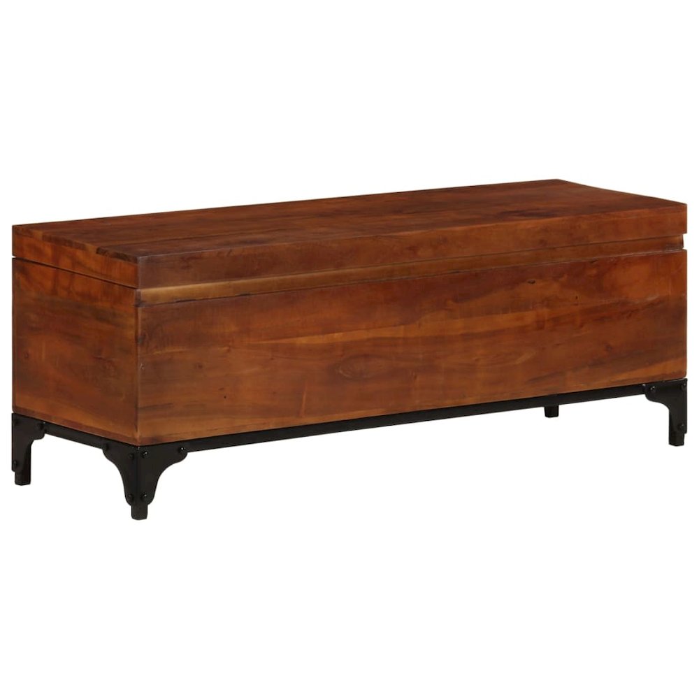 Storage Trunk Brown Solid Acacia wood Large Storage Trunk. Picture 12