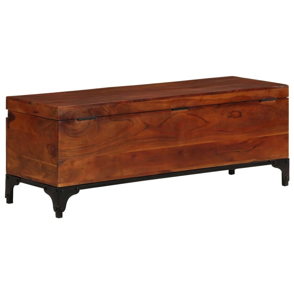 Storage Trunk Brown Solid Acacia wood Large Storage Trunk. Picture 3