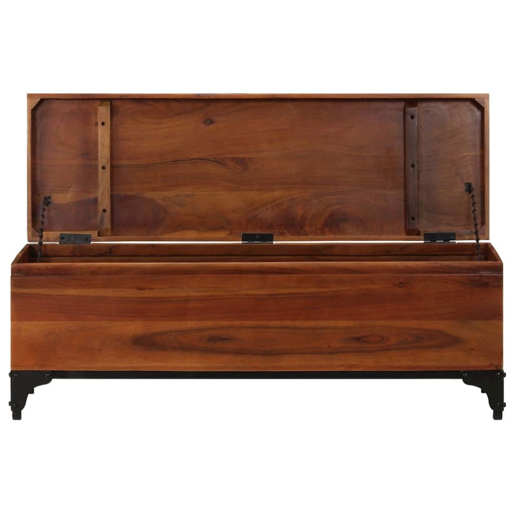 Storage Trunk Brown Solid Acacia wood Large Storage Trunk. Picture 5