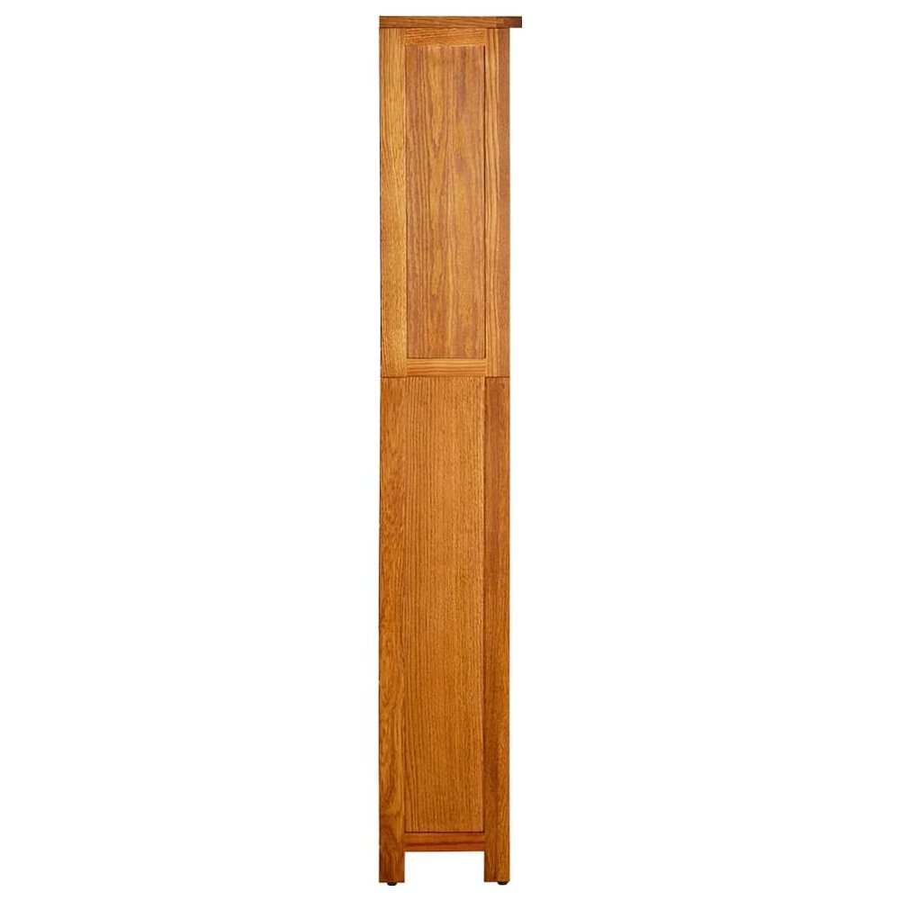 vidaXL 5-Tier Bookcase 27.5"x8.6"x55.1" Solid Oak Wood. Picture 3