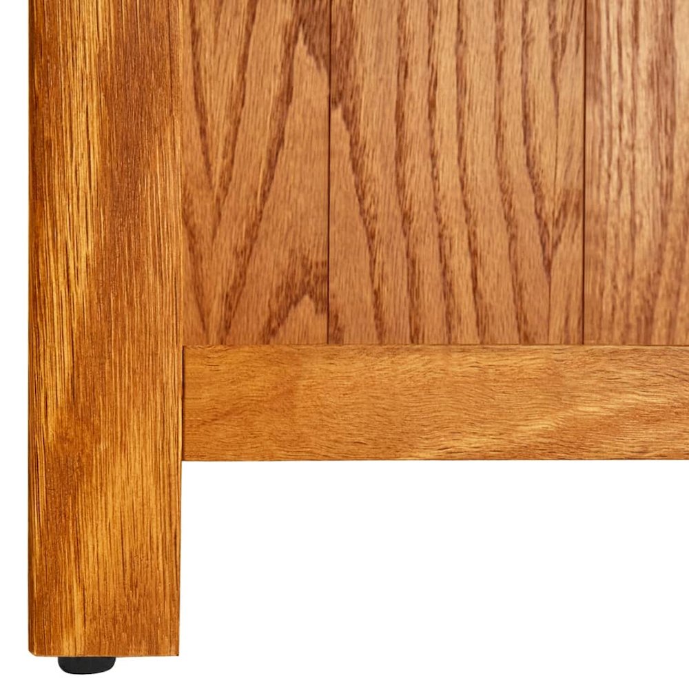 vidaXL 5-Tier Bookcase 27.5"x8.6"x55.1" Solid Oak Wood. Picture 4