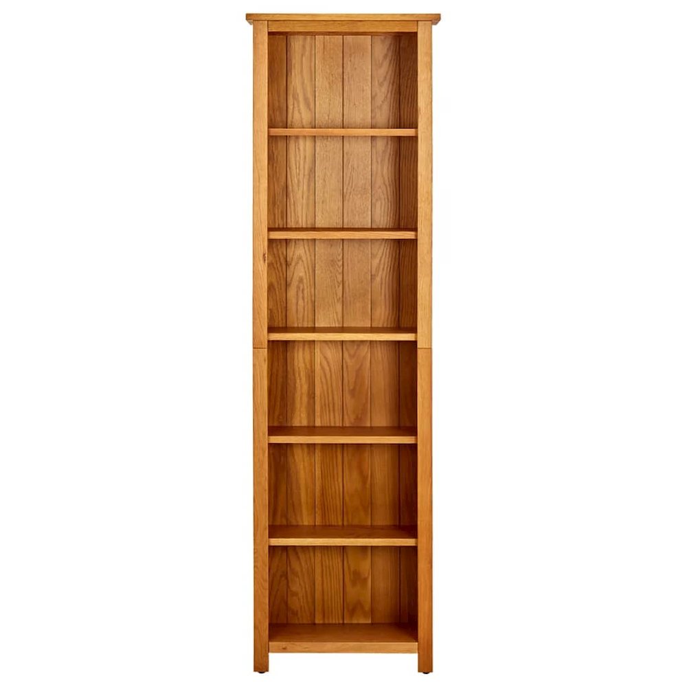 Bookcase Natural Oak Solid Oak Wood Six-Tier Bookcase. Picture 2