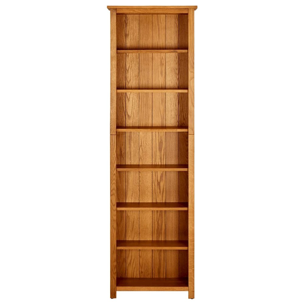 Bookcase Natural Oak Solid oak wood with oak veneered MDF Tall. Picture 2