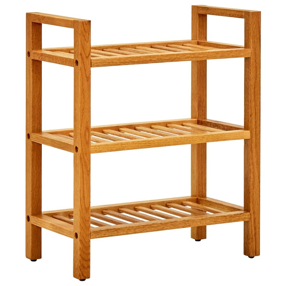 Shoe Rack Solid Oak Solid Oak Wood Medium Shoe Rack Rectangular. Picture 1