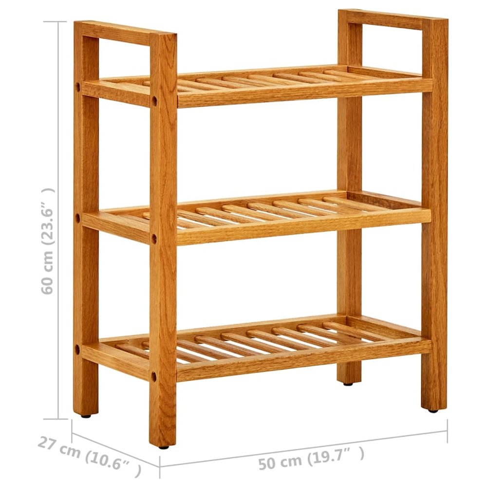Shoe Rack Solid Oak Solid Oak Wood Medium Shoe Rack Rectangular. Picture 6