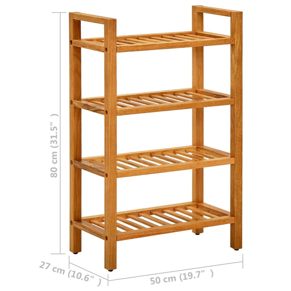 Shoe Rack Natural Oak Solid Oak Wood Compact Shoe Rack. Picture 6