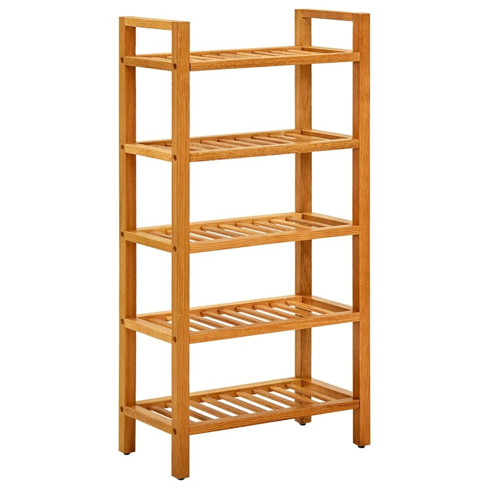 vidaXL Shoe Rack with 5 Shelves 19.7"x10.6"x39.4" Solid Oak Wood. Picture 1