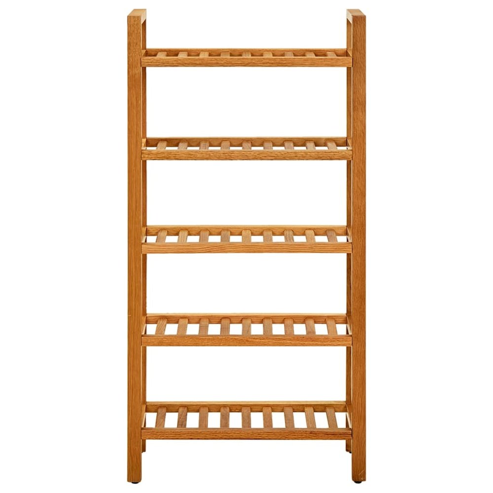 vidaXL Shoe Rack with 5 Shelves 19.7"x10.6"x39.4" Solid Oak Wood. Picture 2