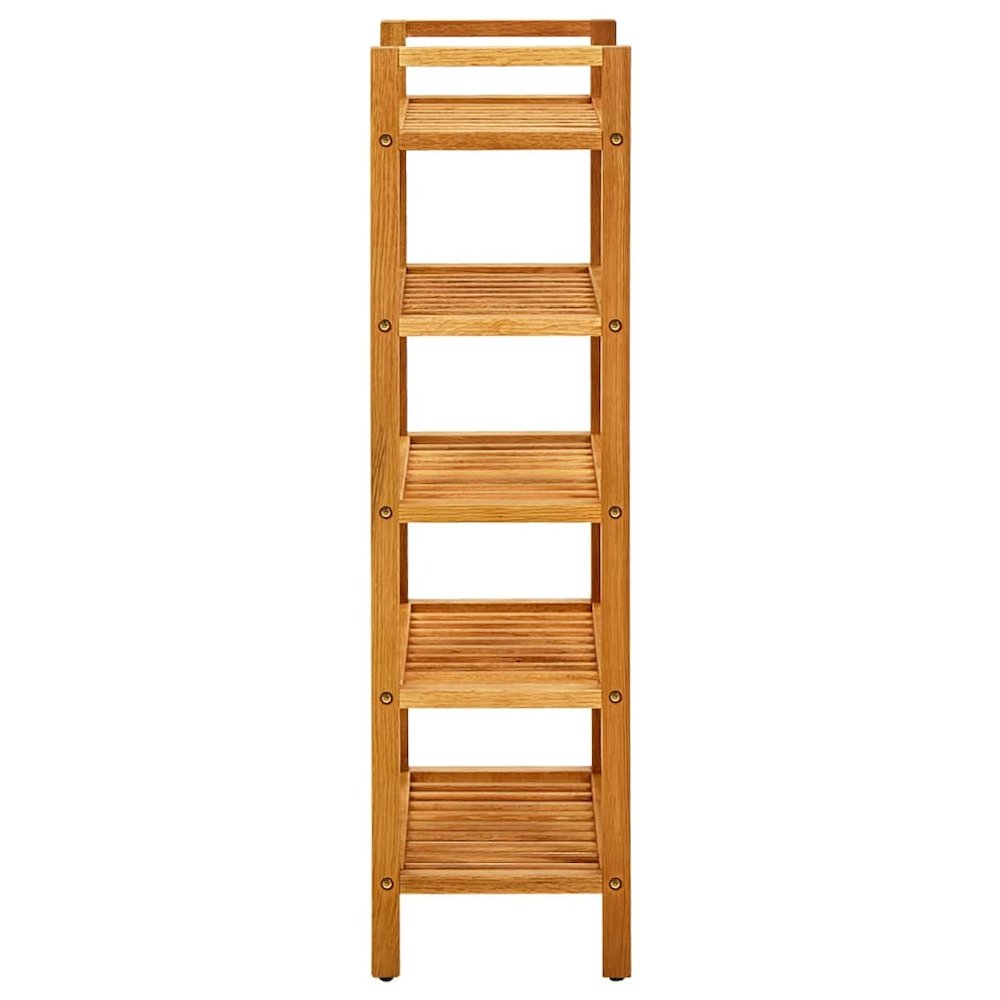 vidaXL Shoe Rack with 5 Shelves 19.7"x10.6"x39.4" Solid Oak Wood. Picture 3