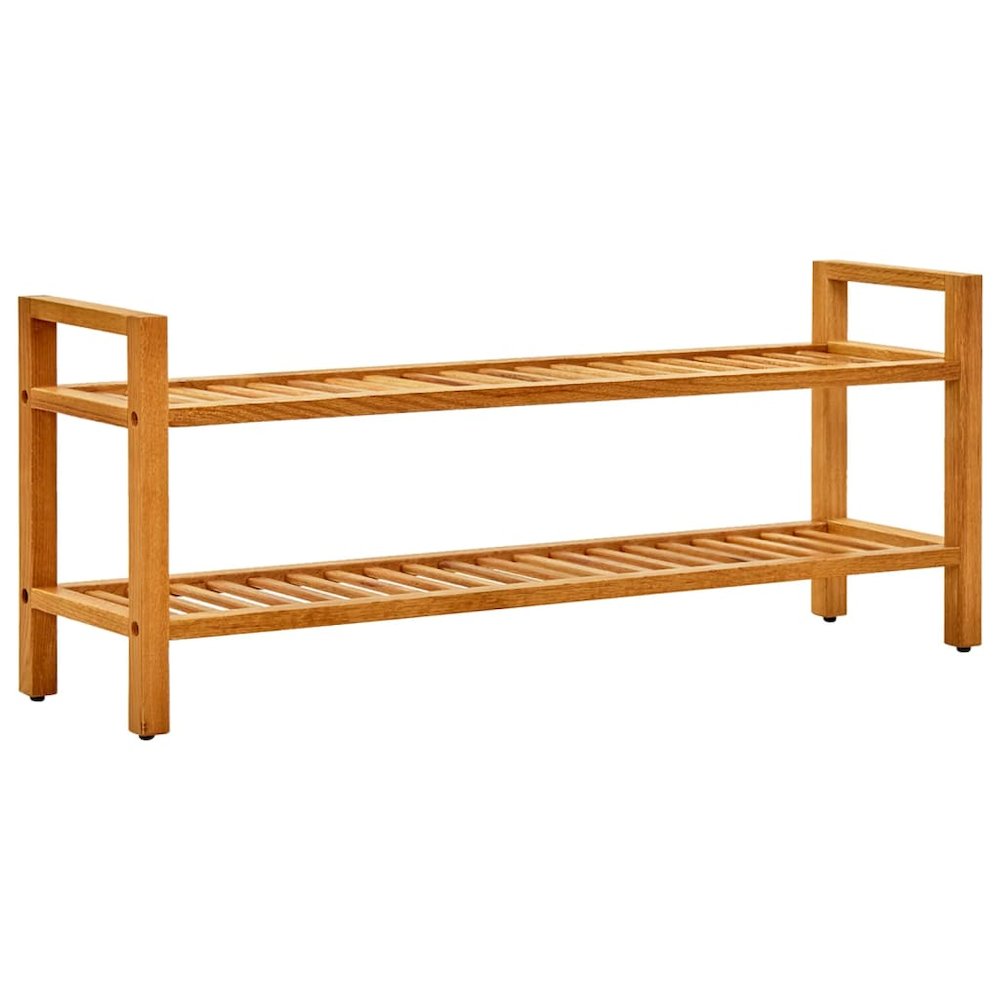 Shoe Rack Solid Oak Wood Compact Shoe Rack Rectangular Rustic. Picture 1