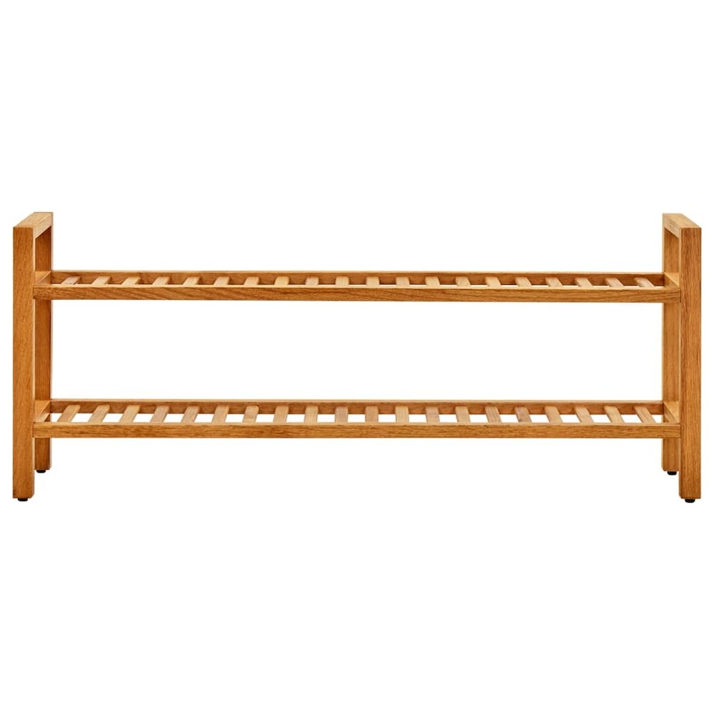 Shoe Rack Solid Oak Wood Compact Shoe Rack Rectangular Rustic. Picture 2