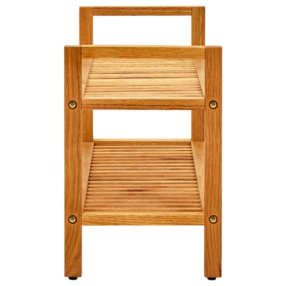 Shoe Rack Solid Oak Wood Compact Shoe Rack Rectangular Rustic. Picture 3