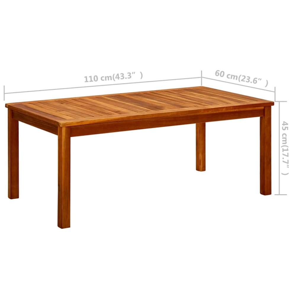 Coffee Table Natural Wood Solid Acacia Wood Medium Durable. Picture 7
