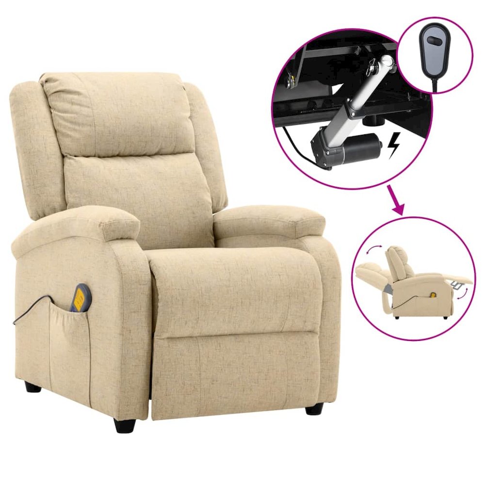 Electric Massage Chair Cream 100% polyester, metal Standard. Picture 1