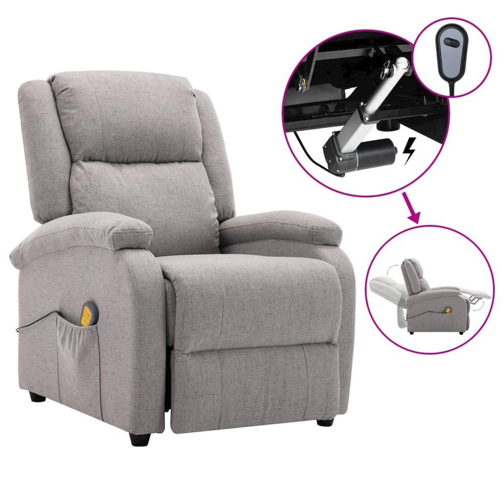 Electric Massage Chair Light grey Fabric (100% polyester), metal. Picture 1