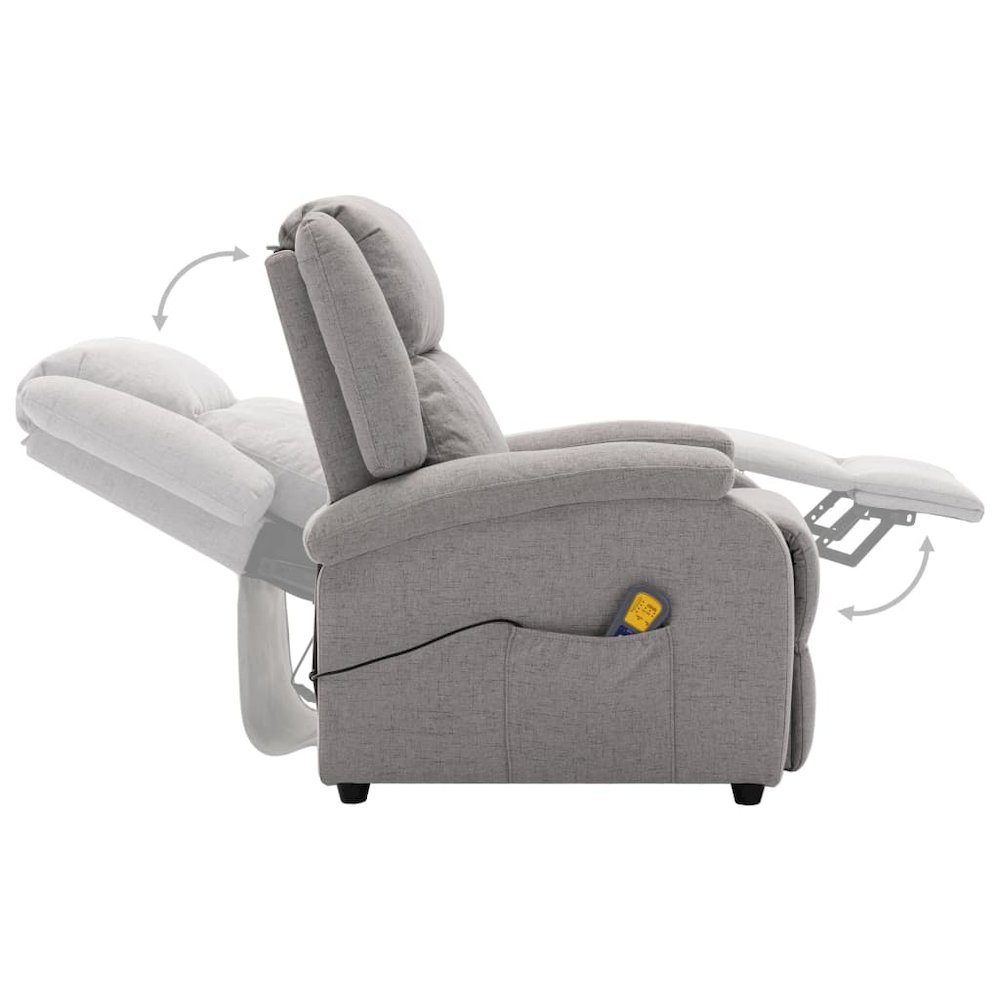 Electric Massage Chair Light grey Fabric (100% polyester), metal. Picture 5