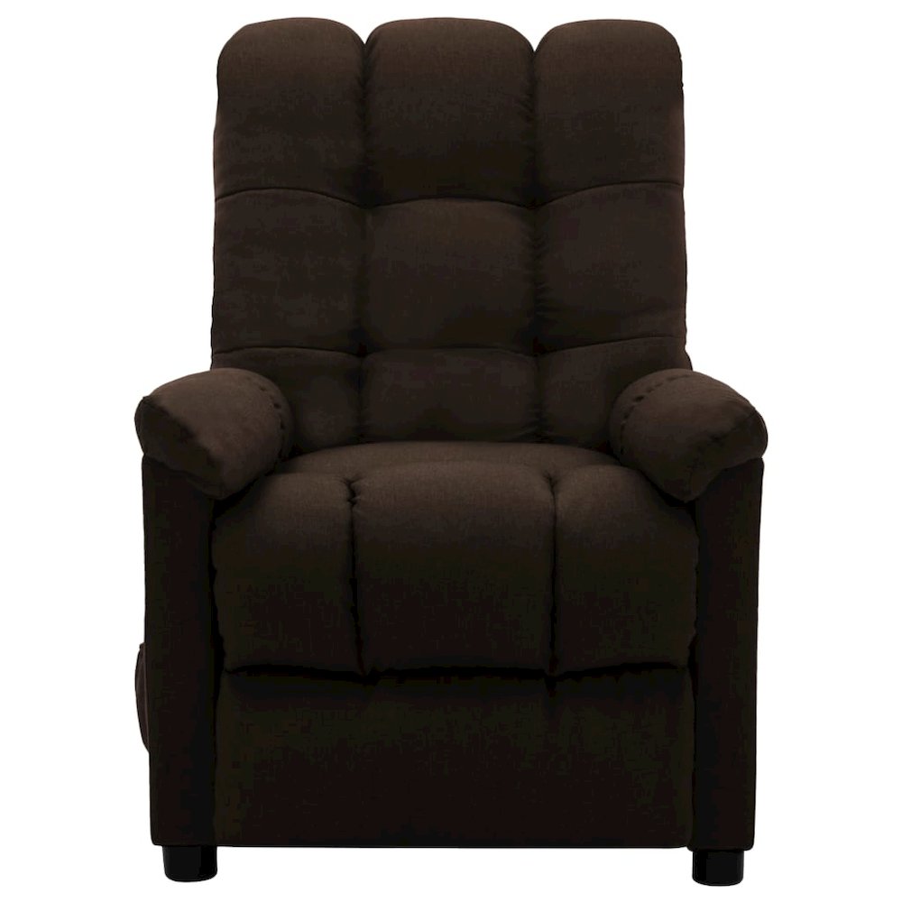 vidaXL Electric Massage Recliner Dark Brown Fabric. Picture 3