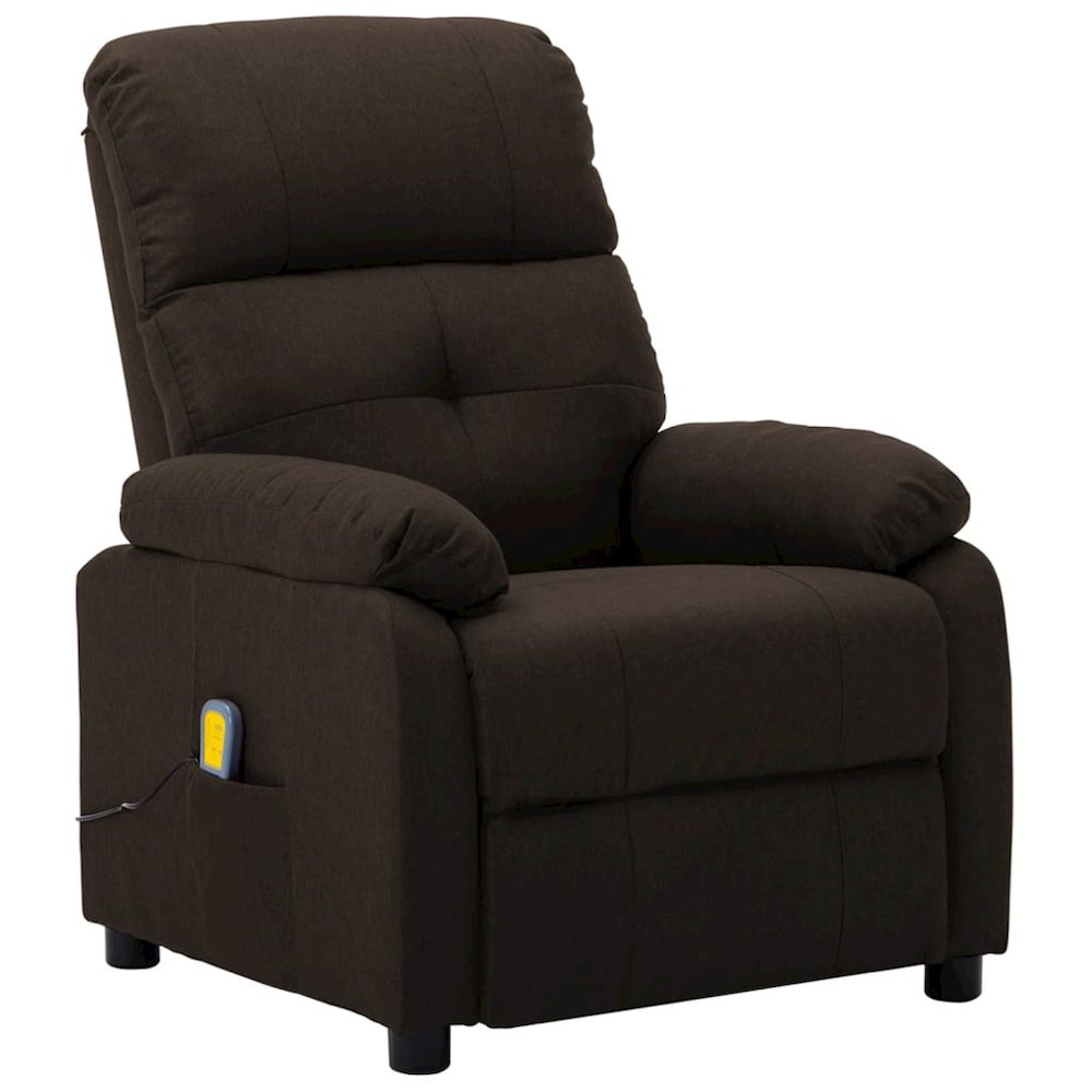 Massage Recliner Dark brown Fabric upholstery Standard. Picture 2