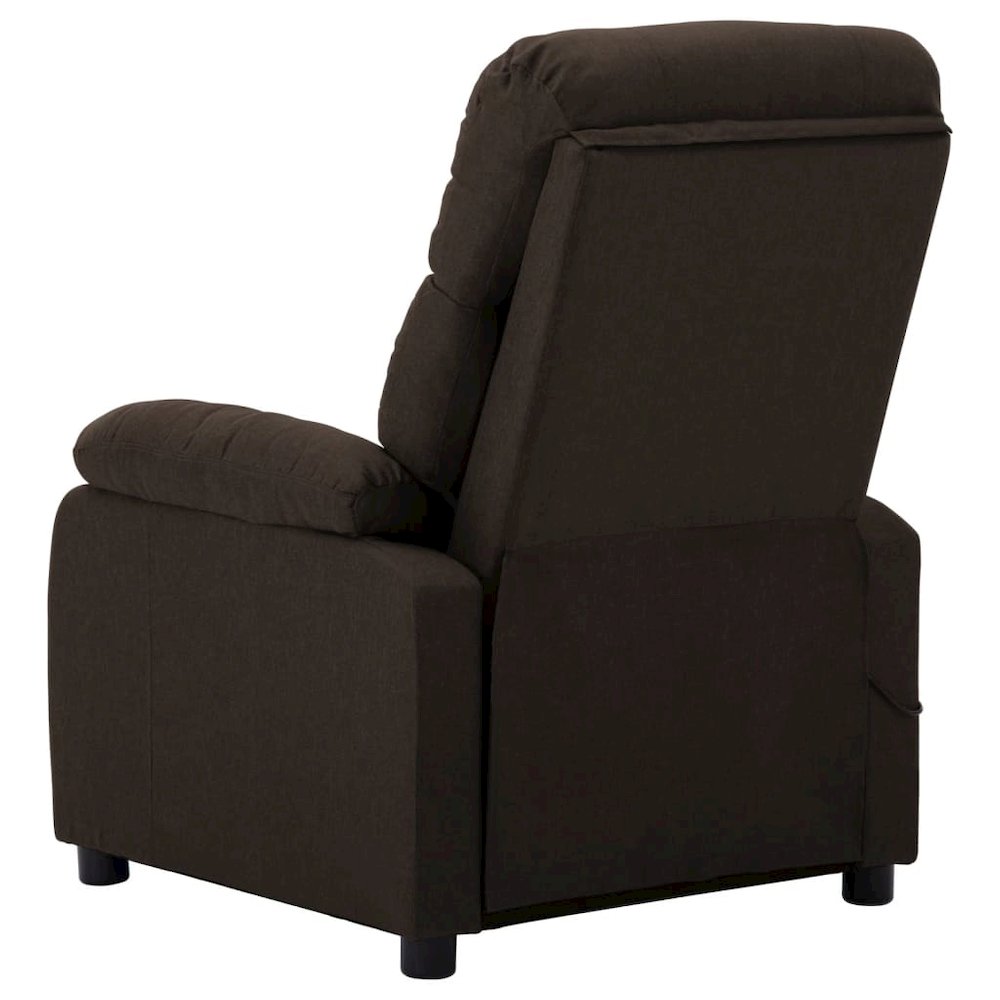 Massage Recliner Dark brown Fabric upholstery Standard. Picture 4