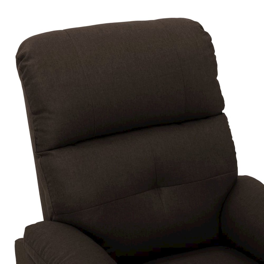 Massage Recliner Dark brown Fabric upholstery Standard. Picture 6