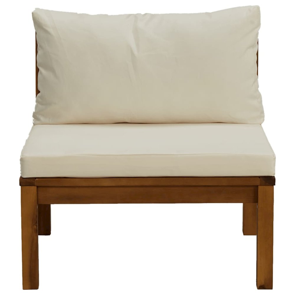 Garden Lounge Set Cream White, Warm Brown. Picture 12