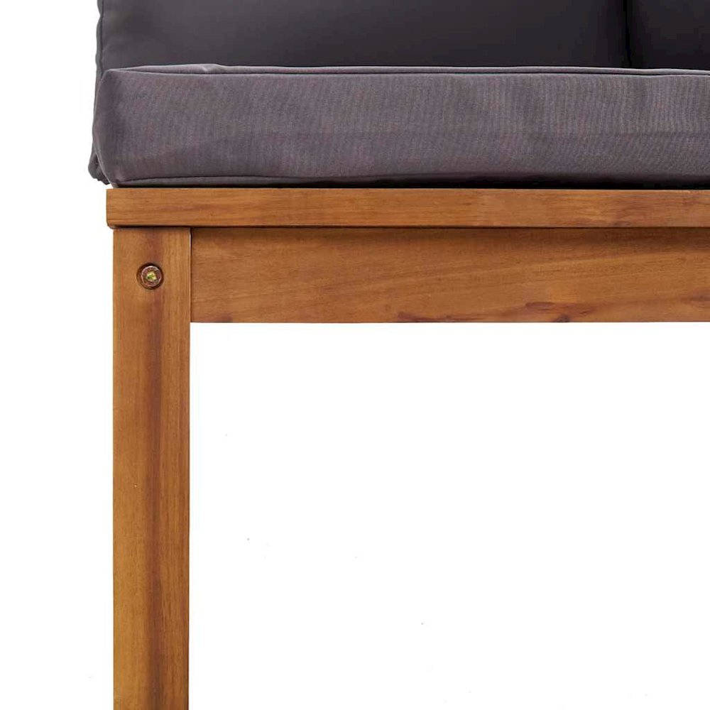 Corner Sofa Dark Grey Solid acacia wood Medium Modular. Picture 7