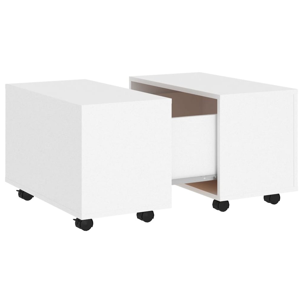 Coffee Table White Engineered wood Medium Extendable. Picture 2
