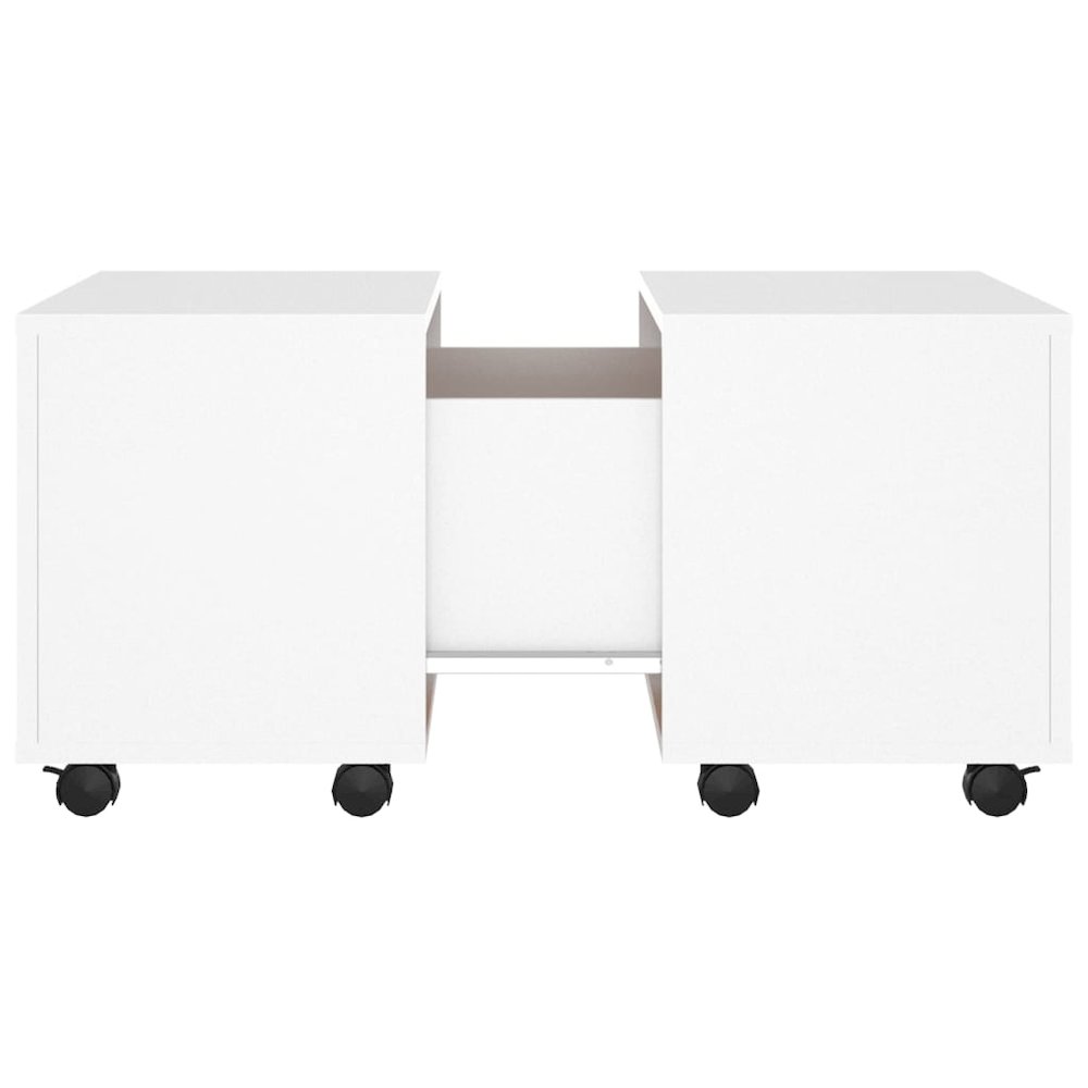 Coffee Table White Engineered wood Medium Extendable. Picture 6