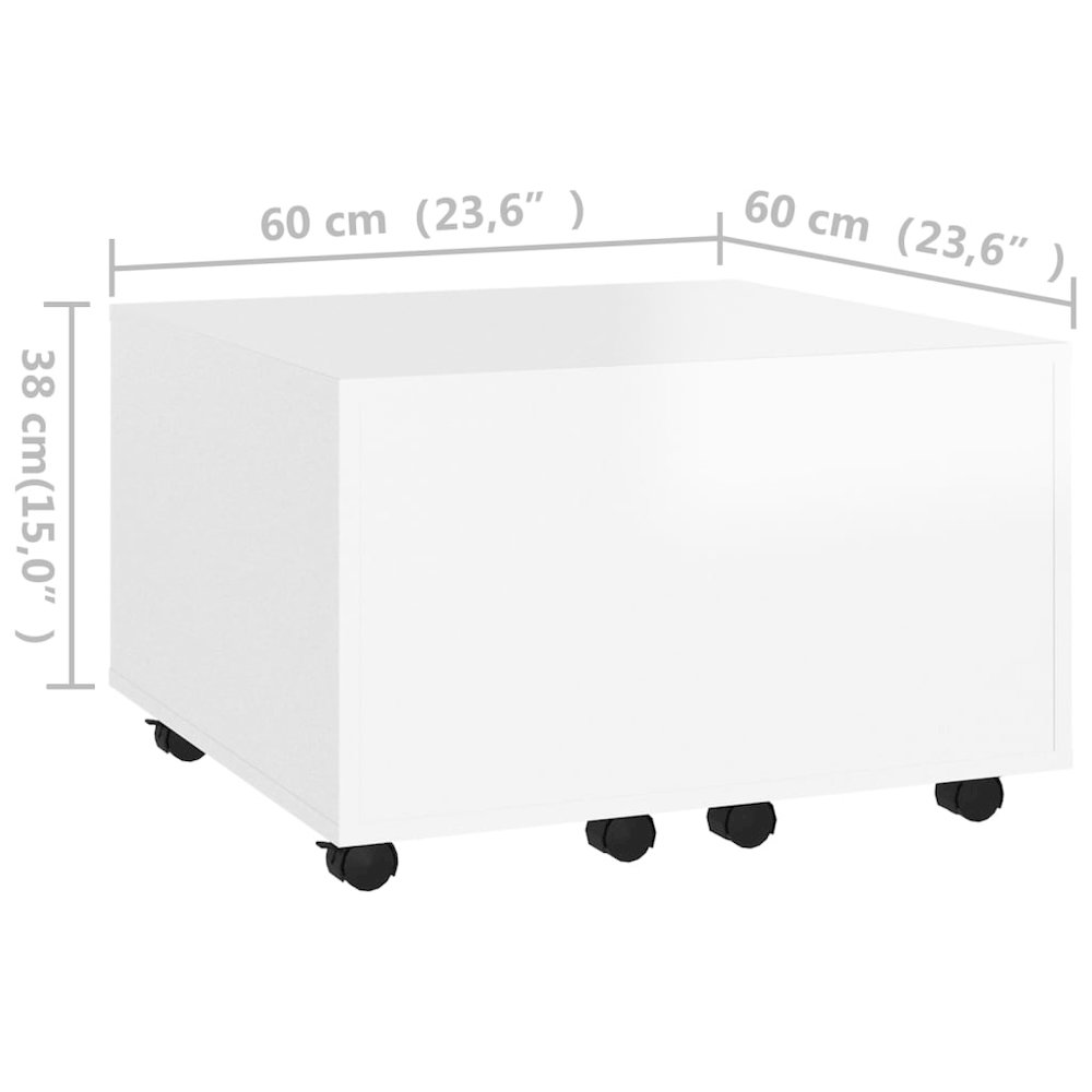 Coffee Table White Engineered wood Medium Extendable. Picture 8