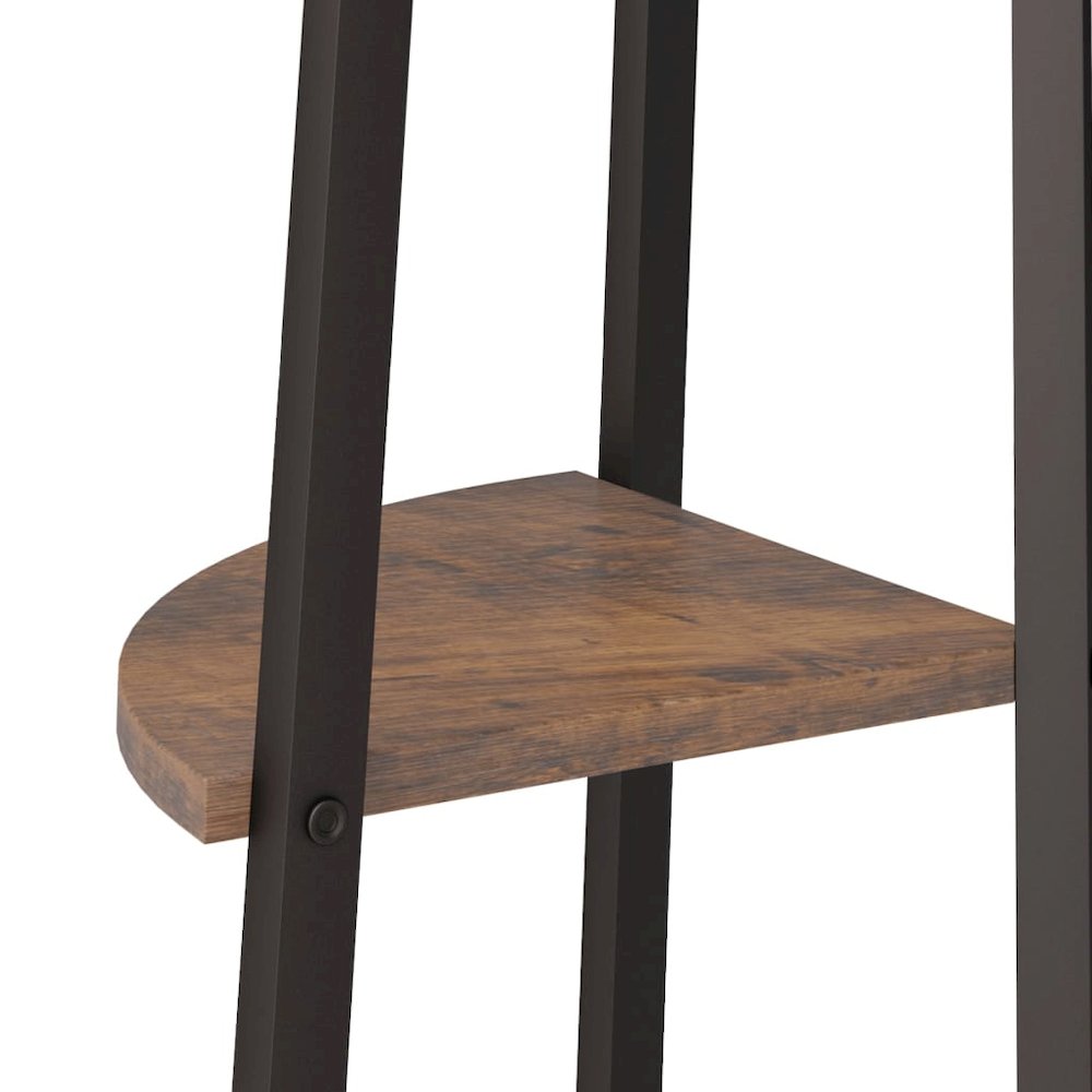 Corner Shelf Dark Brown and Black Engineered wood and steel Large. Picture 7