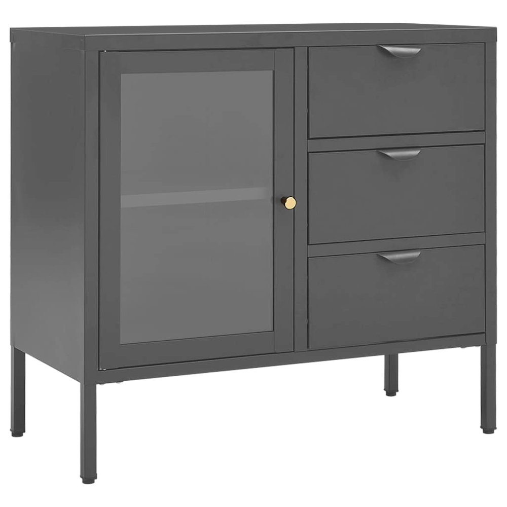 Sideboard Anthracite Steel Medium Height-Adjustable Shelves. Picture 2